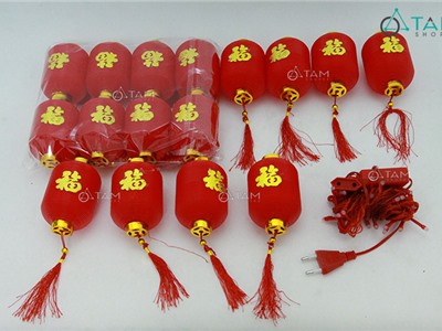 Dây đèn led đèn lồng đỏ treo trang trí dài 5m số 15